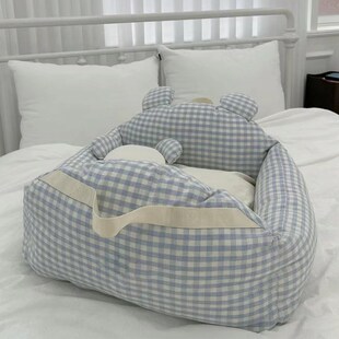 韩国宠物车载垫四季狗狗车载窝棉布汽车安全座椅前排法斗柯基狗床