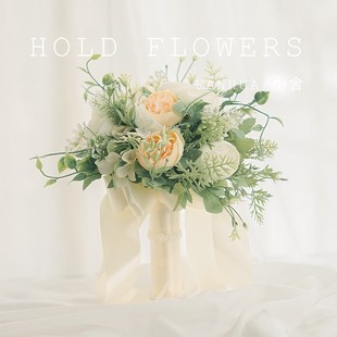 领证婚纱写真拍照旅拍婚礼高级感手捧花仿真清新森系手拿婚庆新娘