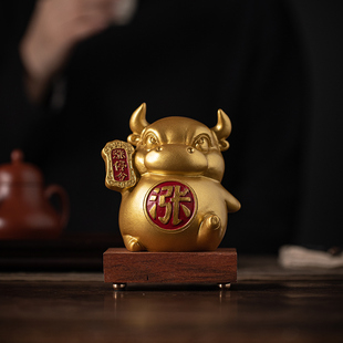 国潮炒股票涨停金牛股市摆件创意华尔街牛金融礼品办公室桌面装饰