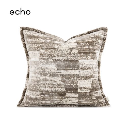 侘寂风民宿酒店样板间展厅米咖割绒抱枕沙发客厅飘窗床上方枕靠垫