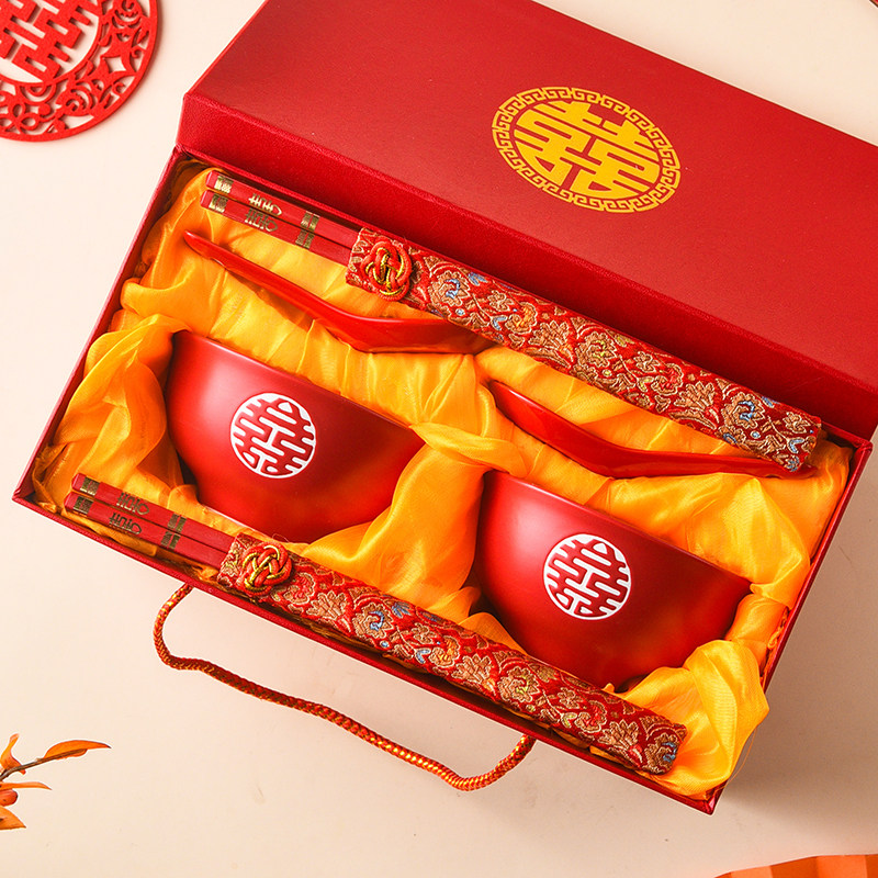 中式宫廷风哑光红色碗筷勺高脚碗喜碗结婚高档礼盒结婚新人礼品装,节庆用品/礼品,喜碗/敬茶杯,淘宝优惠券,粉丝福利购,淘宝优惠卷