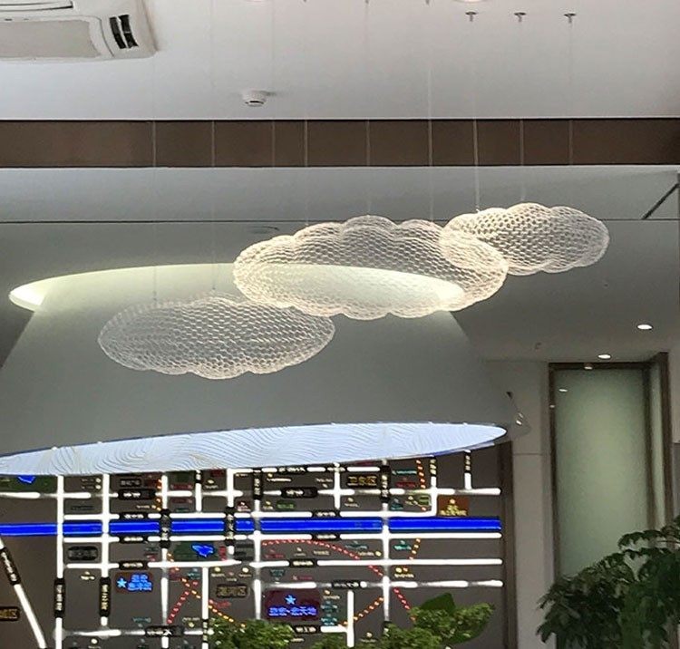 云灯云朵灯铁艺铁丝网铁网云吊灯餐厅吊灯