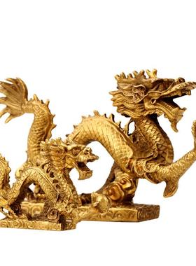 黄铜汉龙摆件大小款黄铜龙摆件家 居工艺品摆件