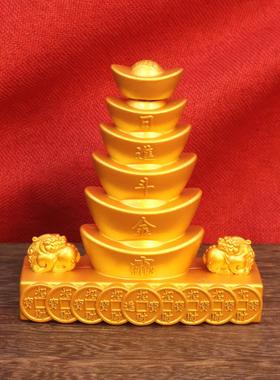 招财进宝元宝转转摆件沙金色玄关收银台桌面摆件招财开运开业礼品