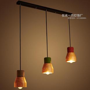 北欧创意吊灯咖啡厅餐厅简约乐器个性 现代创意原木铝材吊灯灯具