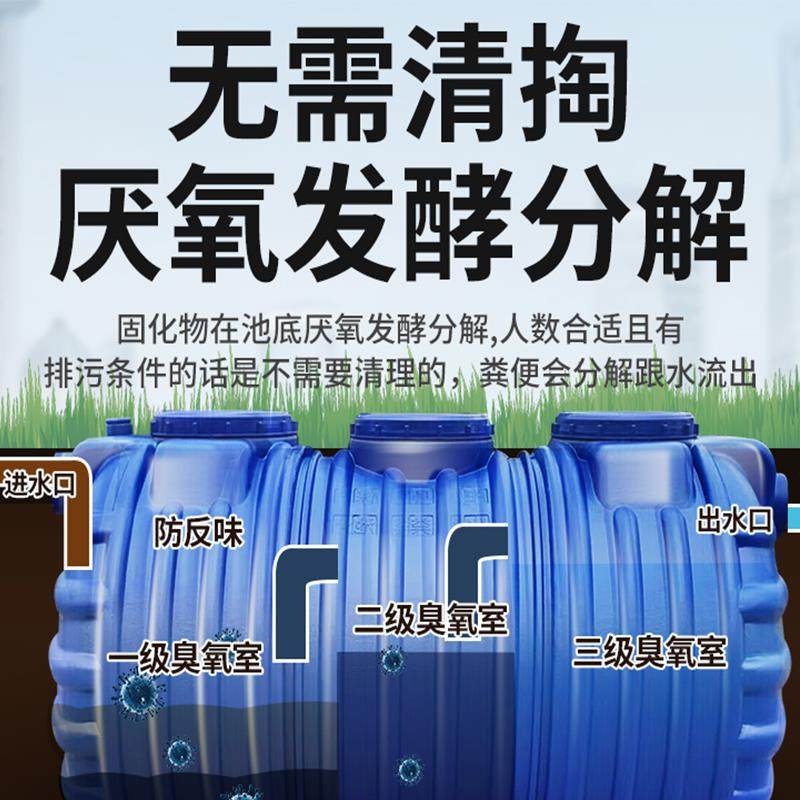 ll化粪池家用新农村罐塑料pe大桶牛筋三格厕所改造2立方6玻璃钢