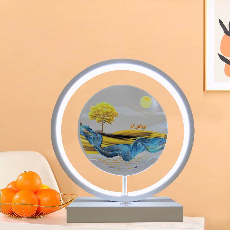 流沙画台灯3d流沙画diy材料包氛围灯卧室流沙台灯 玻璃流沙小夜灯
