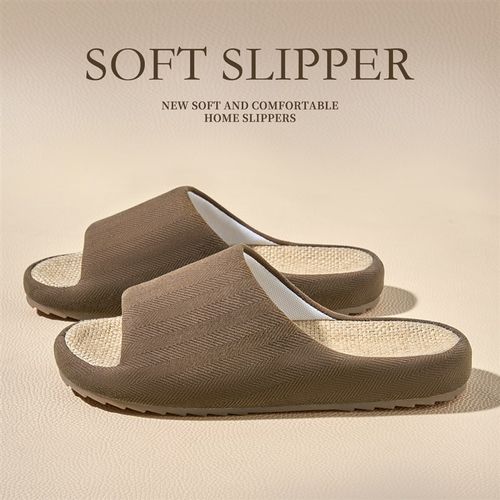 亚麻拖鞋男士家居室内夏季静音软底无声防滑防臭棉麻布拖男款夏天