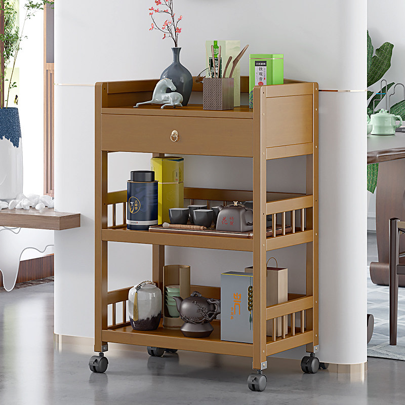 移动小型博古架实木中式茶货架展示置物现代简约茶叶罐茶具紫砂壶