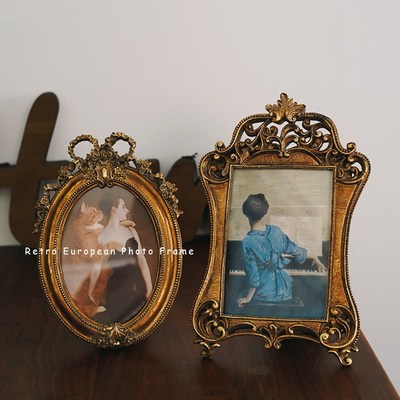 老货老厂 出口欧式复古宫廷风镂空相框摆台 7寸6寸画框做旧金