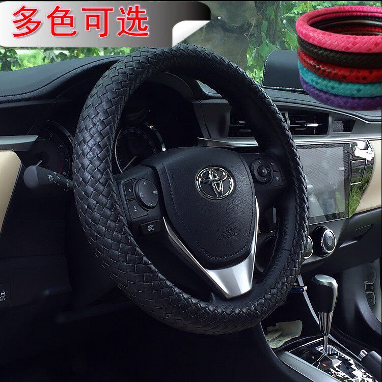 新款汽车用品 编织方向盘套女士 带钻汽车方向盘套 高档 四季把套