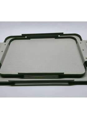 现代简约置物盘家居玄关轻奢托盘收纳盘摆件灰色麦穗纹实木木作