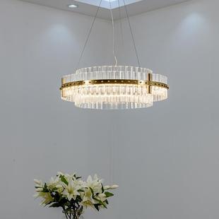后现代北欧客厅水晶吊灯设计师简约个性 创意艺术环形卧室餐厅灯具
