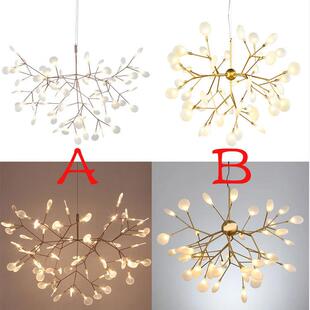 客厅灯餐厅灯北欧创意树枝吊灯个性 艺术叶子后现代萤火虫吊灯