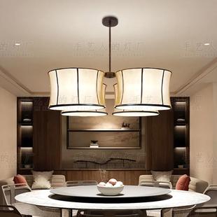 新中式 餐厅现代简约创意民宿酒店包厢饭店餐桌茶室设计师布艺吊灯