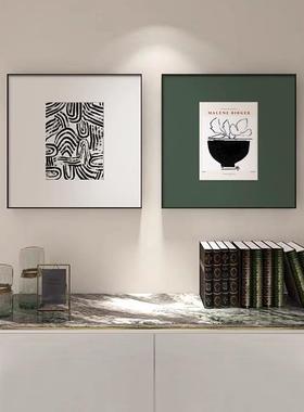 绿色极简餐厅装饰画高级感卧室床头挂画抽象艺术感沙发背景墙壁画