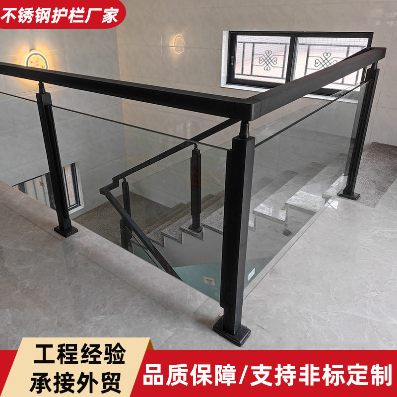 定制不锈钢玻璃栏杆立柱 阳台扶手栏杆 阳台室内楼梯立柱扶手厂家