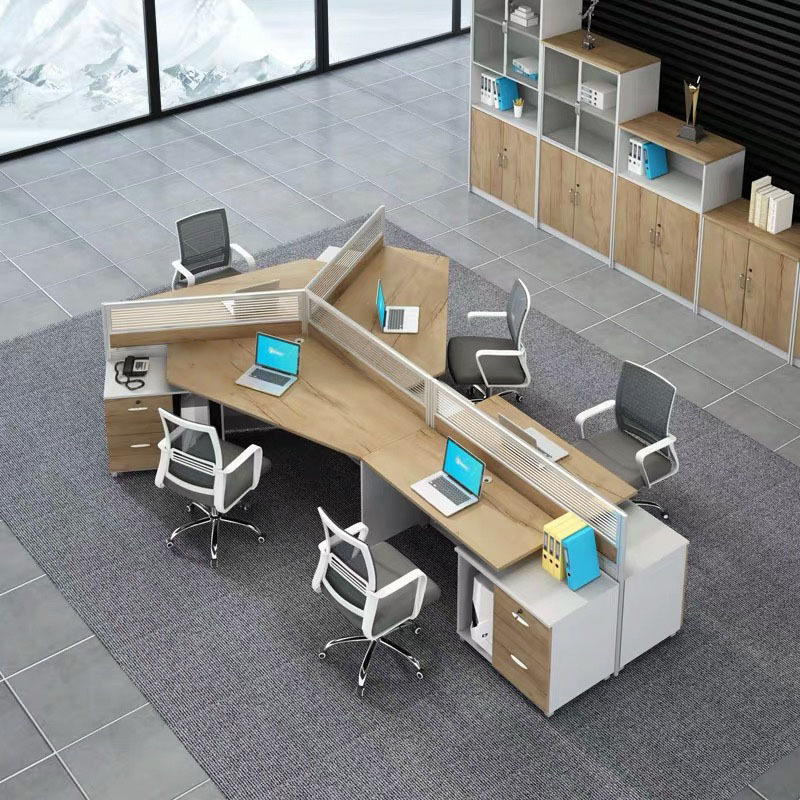佛山创意办公家具6人位职员办公桌3屏风办公电脑桌椅组合简约现代