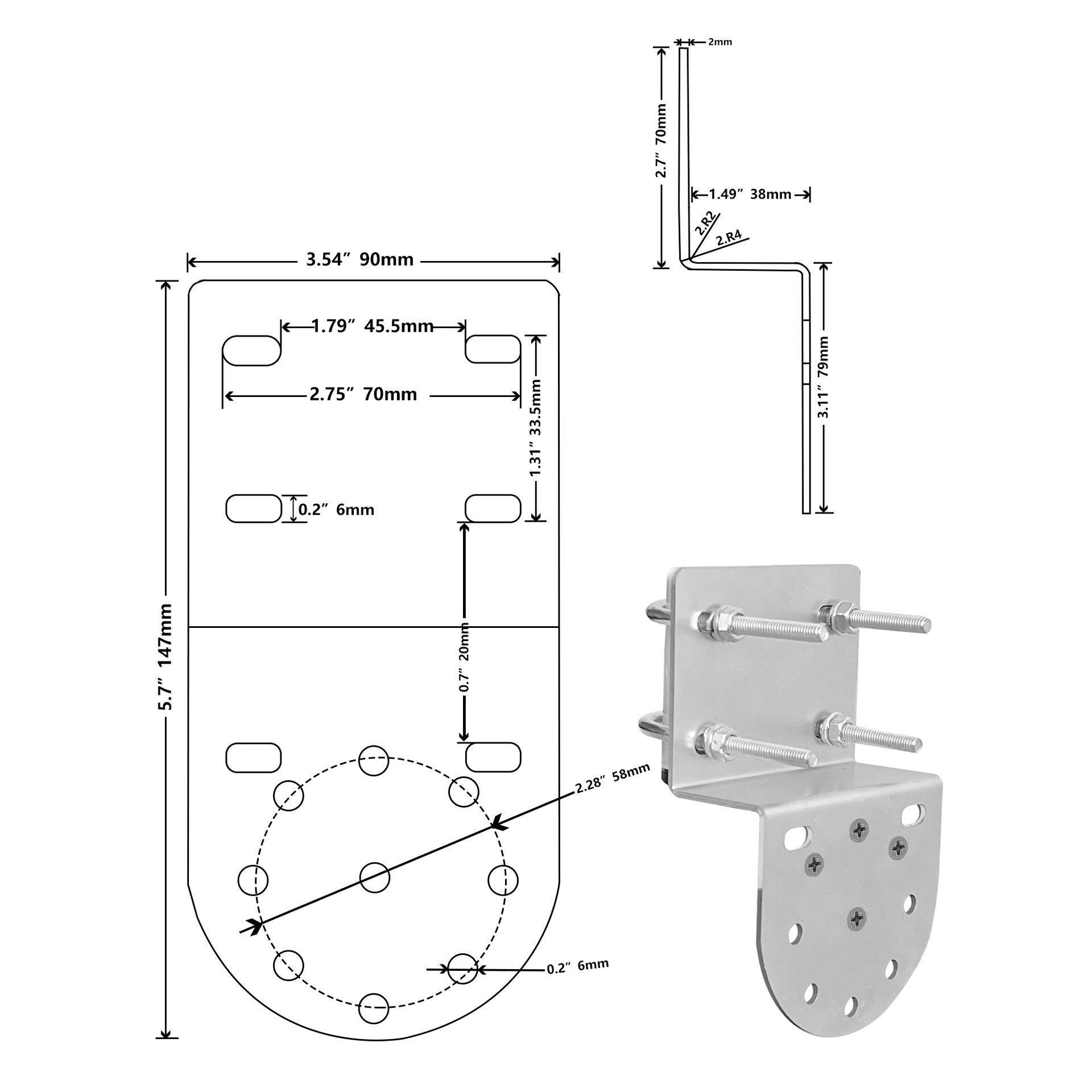 Z型可调节支架夹板网桥支架固定壁装远距离无线网桥wifi传输