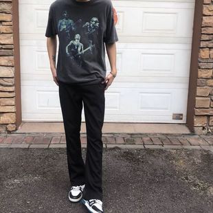 马吉拉风格微喇西裤 高街休闲裤 kenijima vibe风 黑色西裤男