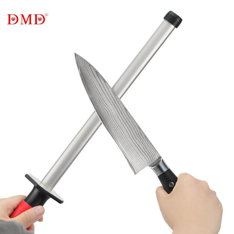 跨境新款DMD红黑手柄家用厨房磨菜刀12寸金刚石8寸10寸陶瓷磨刀棒