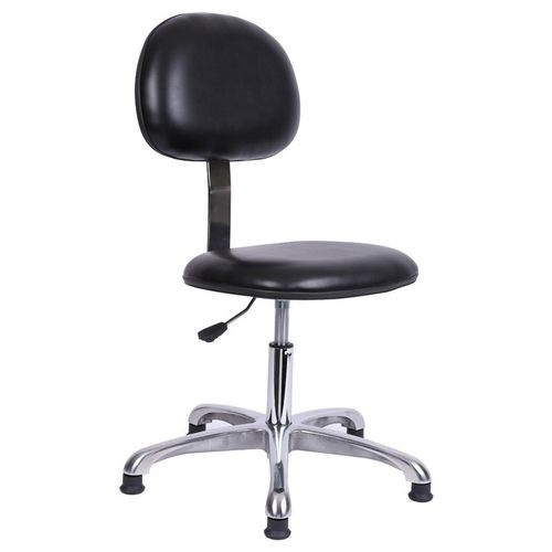 防静电椅子PU皮革靠背椅升降转椅实验室椅滑轮凳金属椅车间工作椅