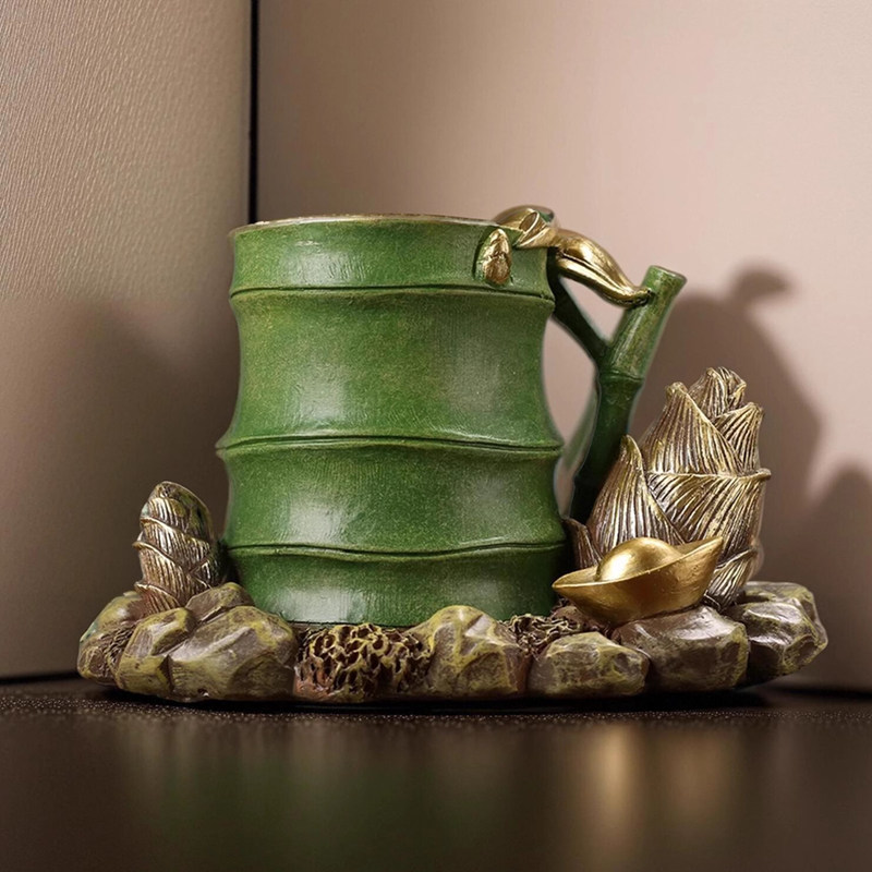 富贵竹笔筒节节高竹子招财摆件办公室高档装饰品送朋友乔迁礼品