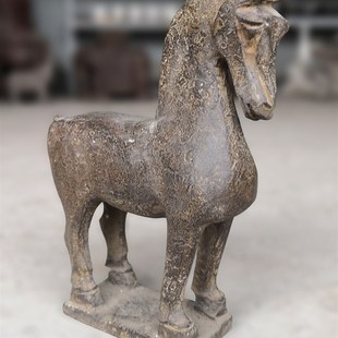 中式装修石雕复古风客厅玄关创意仿古汉唐石马家居手工艺礼品摆饰
