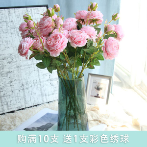 客厅仿真西洋玫瑰假花绢花插花摆件花束家居装饰餐桌干花摄影道具