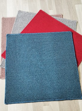 正方形化纤地毯家用简约纯色可手洗现代麻将桌布丙纶垫子蓝色咖色