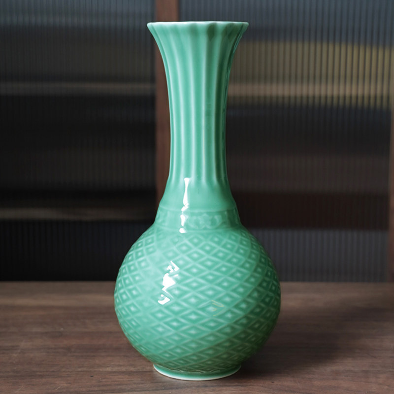 龙泉青瓷大号花瓶手工花器家居饰品摆件客厅插花玄关装饰工艺品