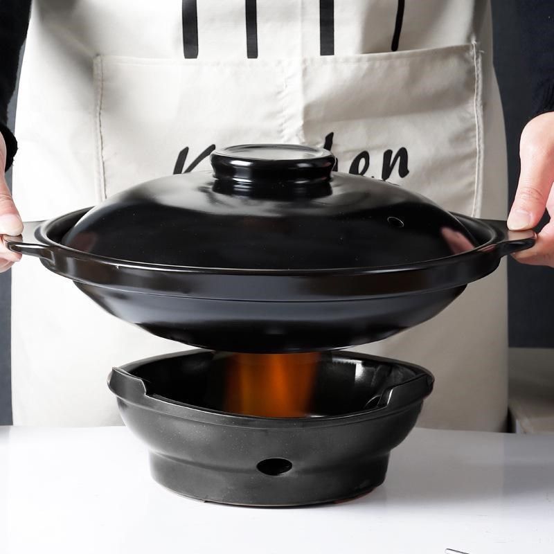 酒精炉底座陶瓷莹玉干烧锅陶瓷酒精炉干锅菜小火锅砂锅保温加热浅