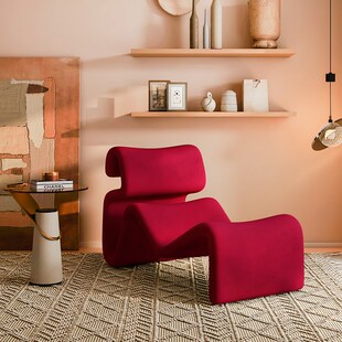 设计师极简休闲椅阳台客厅酒店民宿懒人布艺沙发椅躺椅客房