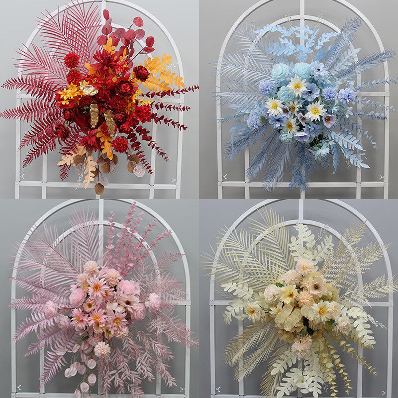 婚庆仿真花尤加利花点路引花点挂花背景KT板挂花盆花迎宾区装饰花