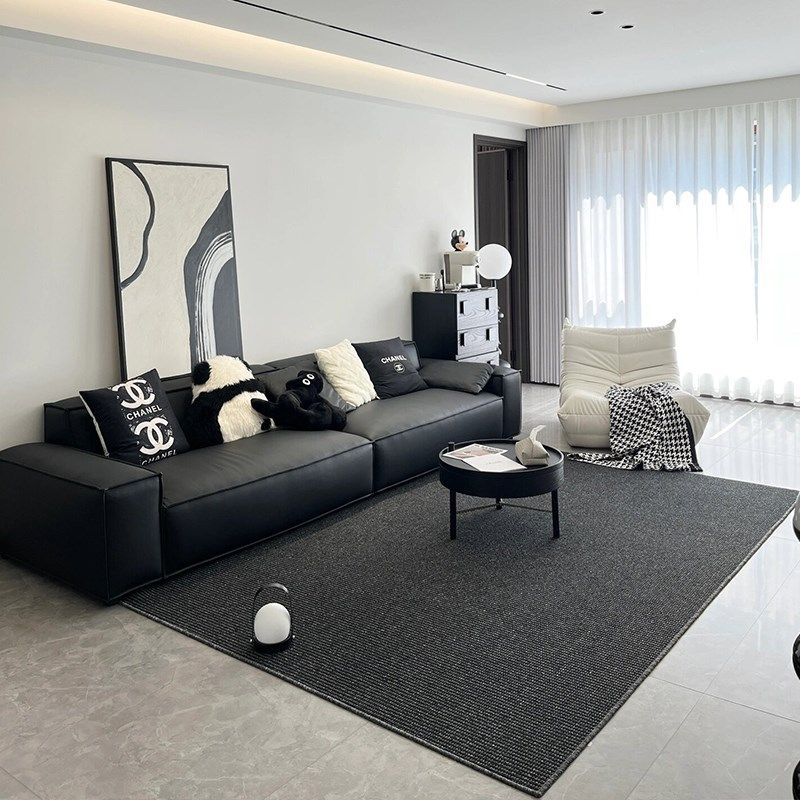 极简风黑色地毯客厅2024新款高级感素色茶几毯仿剑麻防猫抓地垫子,居家布艺,地毯,淘宝优惠券,粉丝福利购,淘宝优惠卷