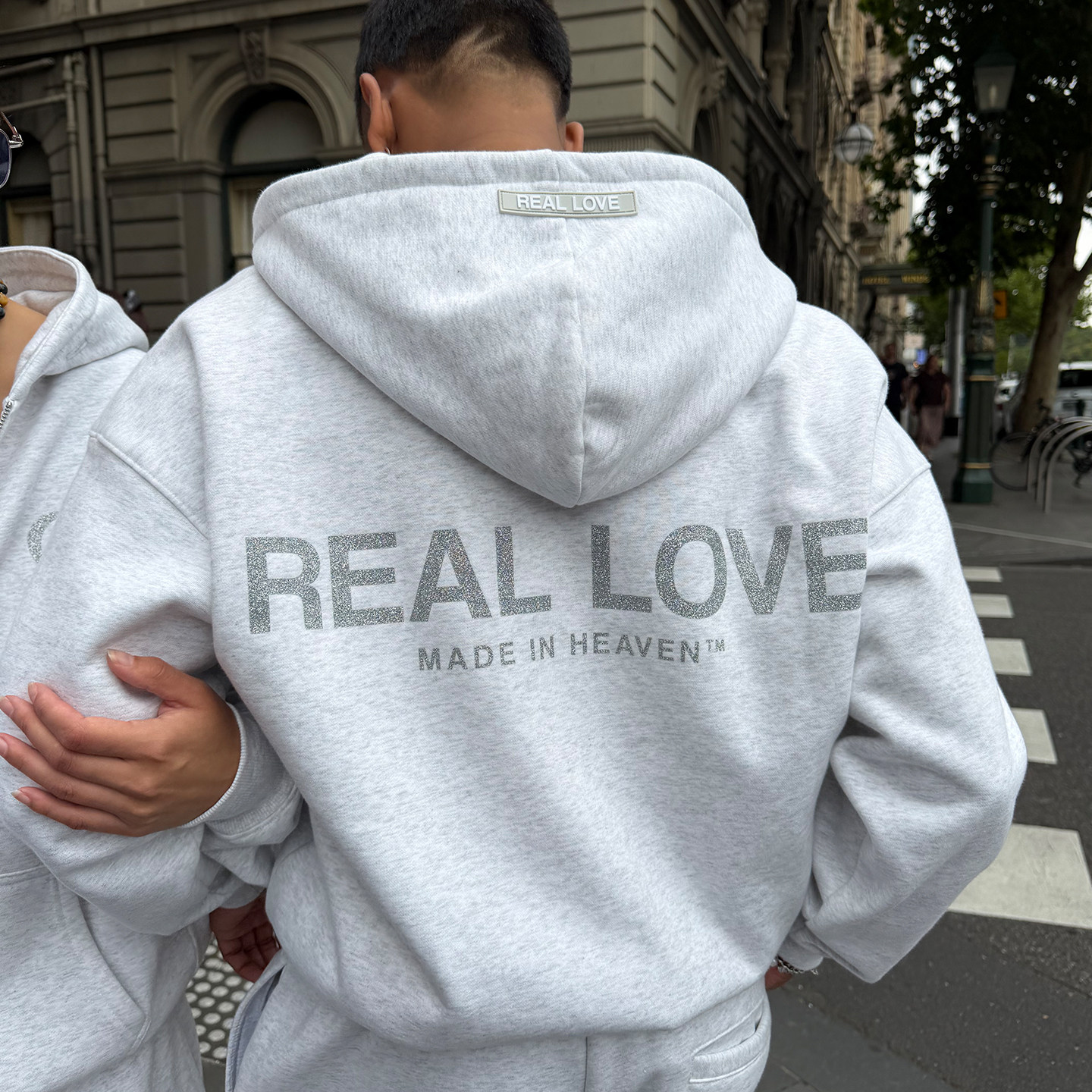 REALISM澳洲潮牌REAL LOVE重磅加绒拉链连帽卫衣外套男女情侣ins