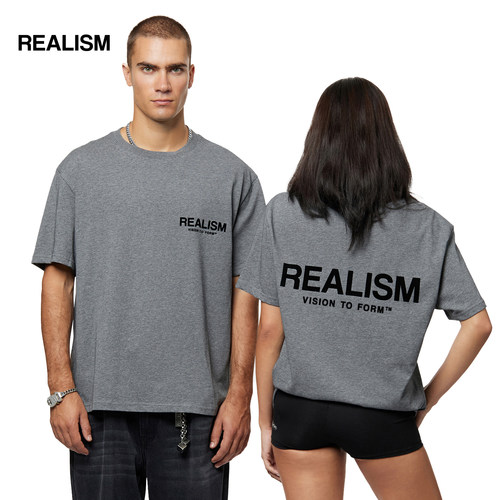 Realism短袖纯棉重磅T恤logo印花