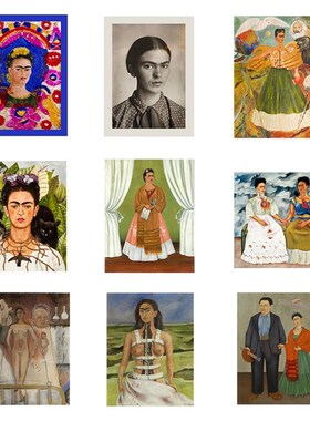 liveart【多款】Frida弗里达卡罗画家自画像肖像装饰画海报