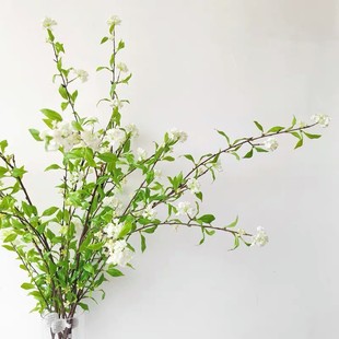 样板房花房简约自然仿真花小手球雪柳枝条客厅酒店售楼部大堂摆件