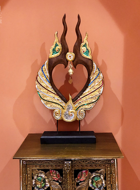 泰国工艺品木雕摆件东南亚家居饰品泰式客厅玄关软装饰品桌面摆设