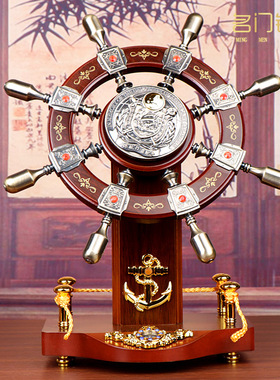 领航舵摆件落地航海舵盘手饭店酒店公司开业乔迁礼品办公室船舵