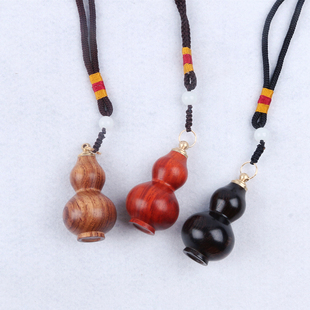 大叶黄花梨鼻烟壶 葫芦福禄鼻烟壶手把件 送手把绳漏斗 工艺礼品