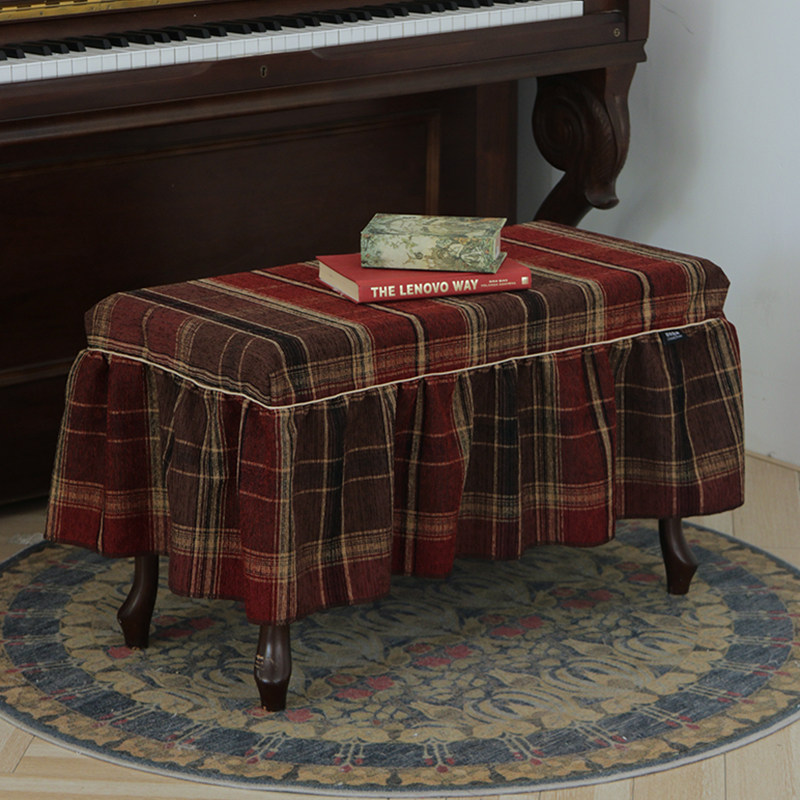 经典格子椅子套 钢琴凳子罩 复古座椅套双人单人电子琴坐凳套定制,居家布艺,椅垫,淘宝优惠券,粉丝福利购,淘宝优惠卷