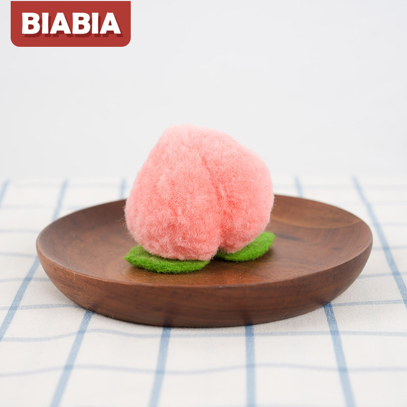 BIABIA手作馆羊毛毡戳戳乐diy手工制作新手蓬蓬球水果蜜桃材料包