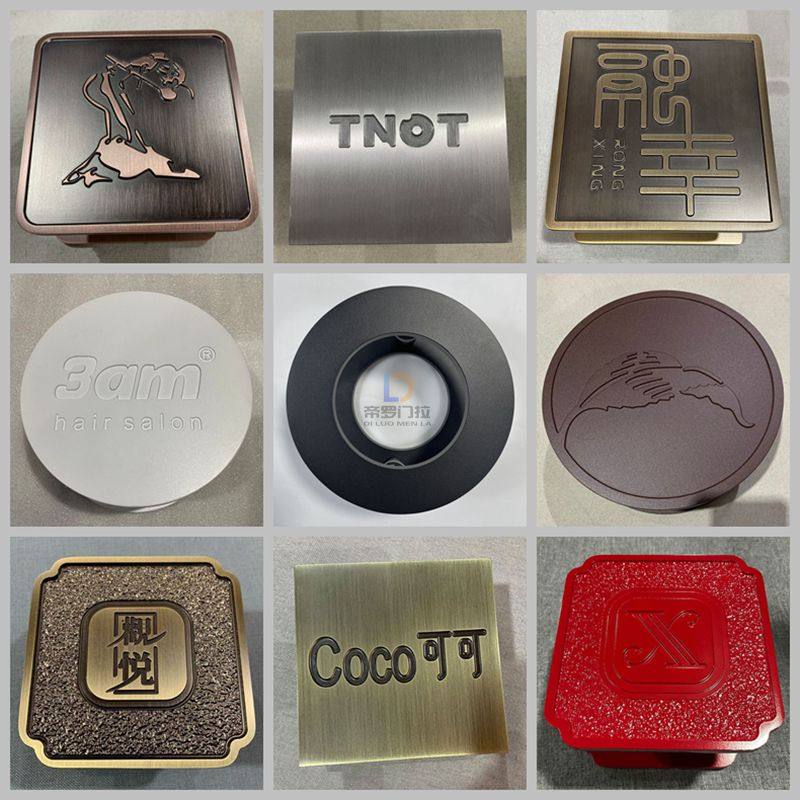 中式定制玻璃门拉手黑色方形大门拉手圆形仿古铜雕刻推拉木门把手