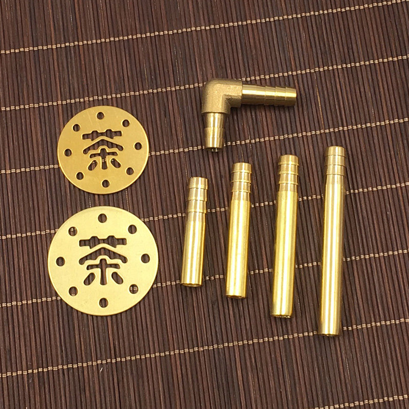 茶盘出水口漏水铜片铜管茶漏直角弯管接头茶几茶桌茶道零配件大号