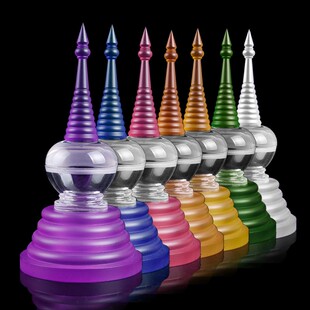 摆件嘎乌用品供具七彩色 压克力舍利塔塑料仿琉璃泰式