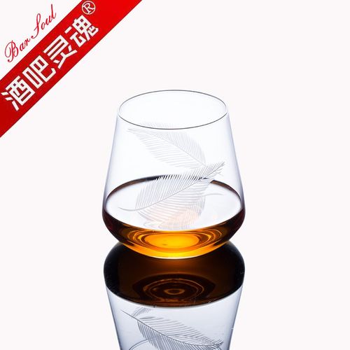 调酒师  专业水晶手工刻花双面羽毛威士忌杯经典古典鸡尾酒杯水杯