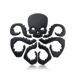 汽车个性3D立体红骷髅车标复仇者联盟九头蛇金属车贴车身贴车尾标