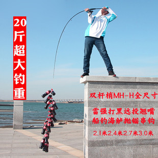 3米路亚杆黑鱼超硬双梢H轻雷强锚鱼海鲈远投竿 2.7 渔名捕2.1 2.4